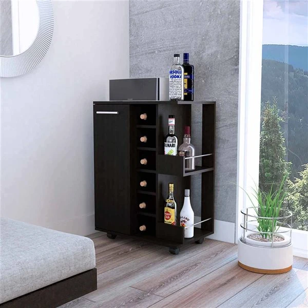 FM Furniture Tennessee Black Composite Bar Cabinet 1 FM Furniture Tennessee Black Composite Bar Cabinet