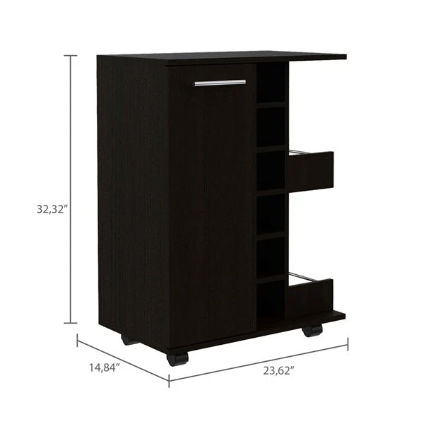 FM Furniture Tennessee Black Composite Bar Cabinet 4 FM Furniture Tennessee Black Composite Bar Cabinet - Image 4