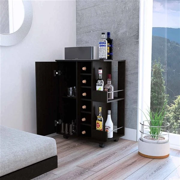 FM Furniture Tennessee Black Composite Bar Cabinet 5 FM Furniture Tennessee Black Composite Bar Cabinet - Image 5