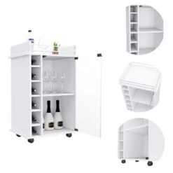 FM Furniture Vegas White Composite Bar Cart 9 FM Furniture Vegas White Composite Bar Cart -Alliedbas Shop 331040178 AlternateImage2 l