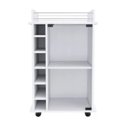 FM Furniture Vegas White Composite Bar Cart