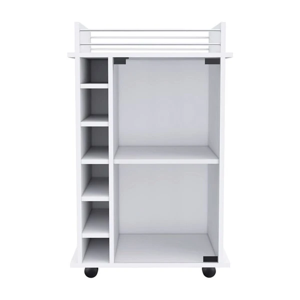 FM Furniture Vegas White Composite Bar Cart 1 FM Furniture Vegas White Composite Bar Cart