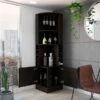 FM Furniture Seattle Black Composite Bar Cabinet