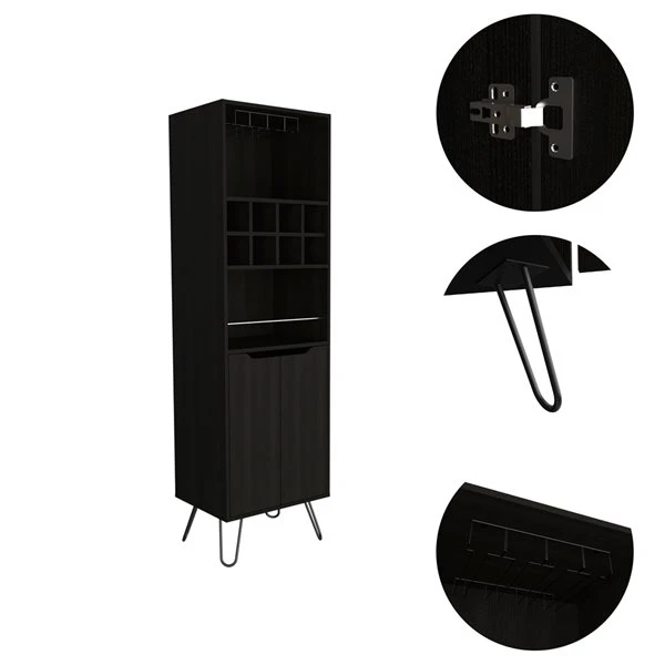 FM Furniture Sheffield Black Composite Bar Cabinet 2 FM Furniture Sheffield Black Composite Bar Cabinet - Image 2
