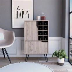 FM Furniture Sheffield Light Grey Composite Bar Cart -Alliedbas Shop 331040252 AlternateImage1 l