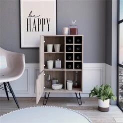 FM Furniture Sheffield Light Grey Composite Bar Cart -Alliedbas Shop 331040252 AlternateImage4 l