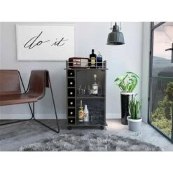 FM Furniture Vegas Carbon Espresso Composite Bar Cart -Alliedbas Shop 331040273 AlternateImage1 l