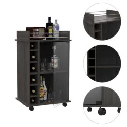 FM Furniture Vegas Carbon Espresso Composite Bar Cart -Alliedbas Shop 331040273 AlternateImage4 l
