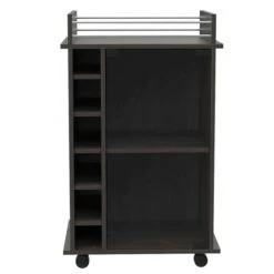FM Furniture Vegas Carbon Espresso Composite Bar Cart