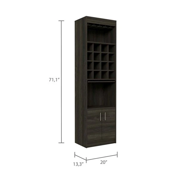 FM Furniture Illinois Carbon Espresso Composite Bar Cabinet 3 FM Furniture Illinois Carbon Espresso Composite Bar Cabinet - Image 3