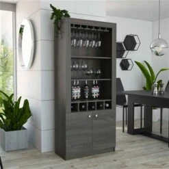 FM Furniture New York Carbon Espresso Composite Bar Cabinet -Alliedbas Shop 331040328 AlternateImage1 l