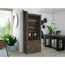 FM Furniture New York Dark Walnut Composite Bar Cabinet -Alliedbas Shop 331040332 AlternateImage1 l