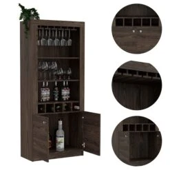 FM Furniture New York Dark Walnut Composite Bar Cabinet -Alliedbas Shop 331040332 AlternateImage3 l