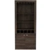 FM Furniture New York Dark Walnut Composite Bar Cabinet