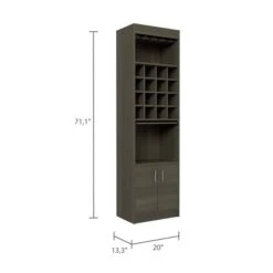FM Furniture Illinois Smokey Oak Composite Bar Cabinet