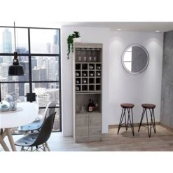 FM Furniture Illinois Light Grey Composite Bar Cabinet -Alliedbas Shop 331040372 AlternateImage1 l