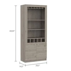 FM Furniture New York Light Grey Composite Bar Cabinet -Alliedbas Shop 331040389 AlternateImage2 l