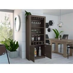 FM Furniture New York Grey Oak Composite Bar Cabinet -Alliedbas Shop 331040400 AlternateImage3 l