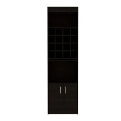 FM Furniture Illinois Black 16-Bottle Composite Wine Cabinet -Alliedbas Shop 331041937 MainImage 001 l