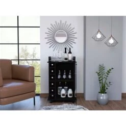 FM Furniture Vegas Black 6-Bottle Composite Wine Cabinet -Alliedbas Shop 331041947 AlternateImage1 l