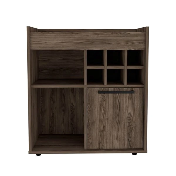 FM Furniture Leeds Dark Walnut 6-Bottle Composite Wine Cabinet 2 FM Furniture Leeds Dark Walnut 6-Bottle Composite Wine Cabinet - Image 2
