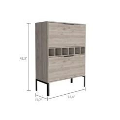 FM Furniture Rowan Light Grey 6-Bottle Composite Wine Cabinet -Alliedbas Shop 331041958 AlternateImage2 l