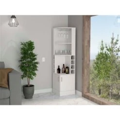 FM Furniture Seattle White 8-Bottle Composite Wine Cabinet -Alliedbas Shop 331041965 AlternateImage1 l