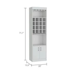 FM Furniture Illinois White 16-Bottle Wood Wine Cabinet -Alliedbas Shop 331041984 AlternateImage2 l