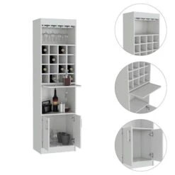 FM Furniture Illinois White 16-Bottle Wood Wine Cabinet -Alliedbas Shop 331041984 AlternateImage3 l