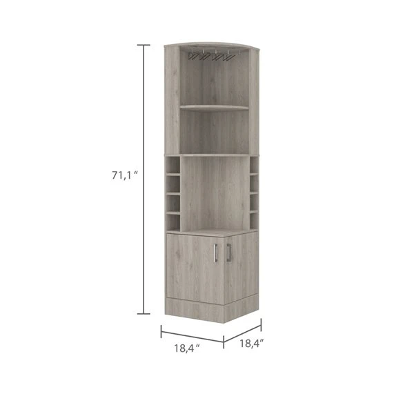 FM Furniture Seattle Light Grey 8-Bottle Composite Wine Cabinet 5 FM Furniture Seattle Light Grey 8-Bottle Composite Wine Cabinet - Image 5