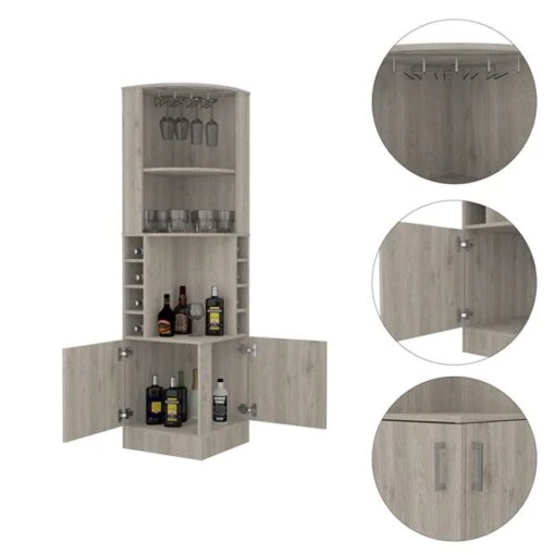 FM Furniture Seattle Light Grey 8-Bottle Composite Wine Cabinet -Alliedbas Shop 331041993 AlternateImage3 l