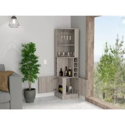 FM Furniture Seattle Light Grey 8-Bottle Composite Wine Cabinet 8 FM Furniture Seattle Light Grey 8-Bottle Composite Wine Cabinet -Alliedbas Shop 331041993 AlternateImage4 l