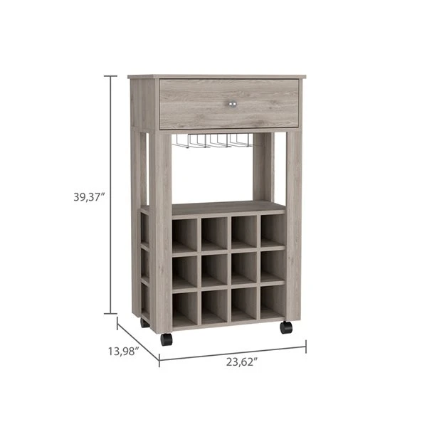 FM Furniture Ace Light Grey 12-Bottle Composite Wine Cabinet 2 FM Furniture Ace Light Grey 12-Bottle Composite Wine Cabinet - Image 2