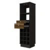FM Furniture Hype Black Wengue/Walnut 12-Bottle Composite Wine Cabinet