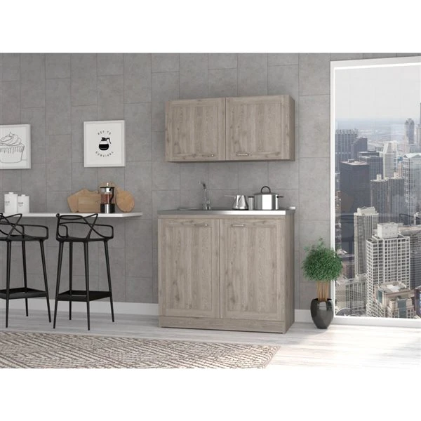 FM Furniture Perseus 39.3-in X 30.8-in X 30.4-in Light Grey Base Cabinet 4 FM Furniture Perseus 39.3-in X 30.8-in X 30.4-in Light Grey Base Cabinet - Image 4