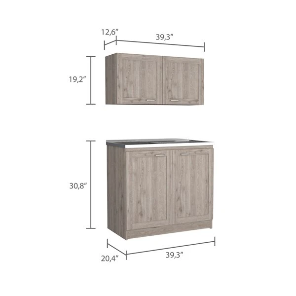 FM Furniture Perseus 39.3-in X 30.8-in X 30.4-in Light Grey Base Cabinet 1 FM Furniture Perseus 39.3-in X 30.8-in X 30.4-in Light Grey Base Cabinet