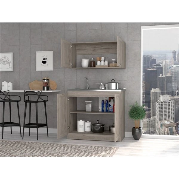 FM Furniture Perseus 39.3-in X 30.8-in X 30.4-in Light Grey Base Cabinet 5 FM Furniture Perseus 39.3-in X 30.8-in X 30.4-in Light Grey Base Cabinet - Image 5