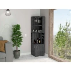 FM Furniture Seattle Smoky Oak 8-Bottle Composite Wine Cabinet -Alliedbas Shop 331042036 AlternateImage1 l