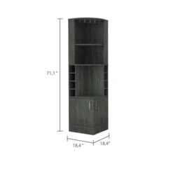 FM Furniture Seattle Smoky Oak 8-Bottle Composite Wine Cabinet -Alliedbas Shop 331042036 AlternateImage2 l