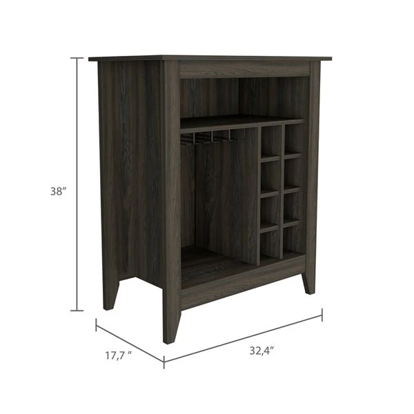 FM Furniture Future Espresso 8-Bottle Wood Wine Cabinet 2 FM Furniture Future Espresso 8-Bottle Wood Wine Cabinet - Image 2