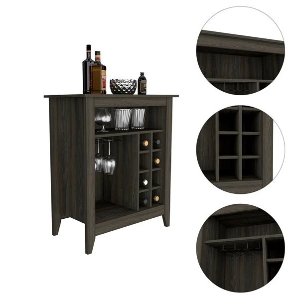 FM Furniture Future Espresso 8-Bottle Wood Wine Cabinet 1 FM Furniture Future Espresso 8-Bottle Wood Wine Cabinet