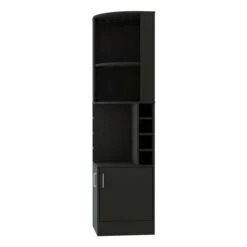 FM Furniture Kava Delhi Black 8-Bottle Composite Wine Cabinet