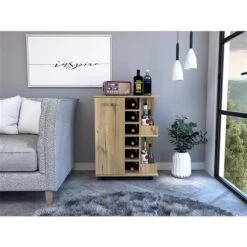 FM Furniture Tennessee Light Oak 6-Bottle Composite Wine Cabinet 8 FM Furniture Tennessee Light Oak 6-Bottle Composite Wine Cabinet -Alliedbas Shop 331042063 AlternateImage1 l