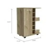 FM Furniture Tennessee Light Oak 6-Bottle Composite Wine Cabinet