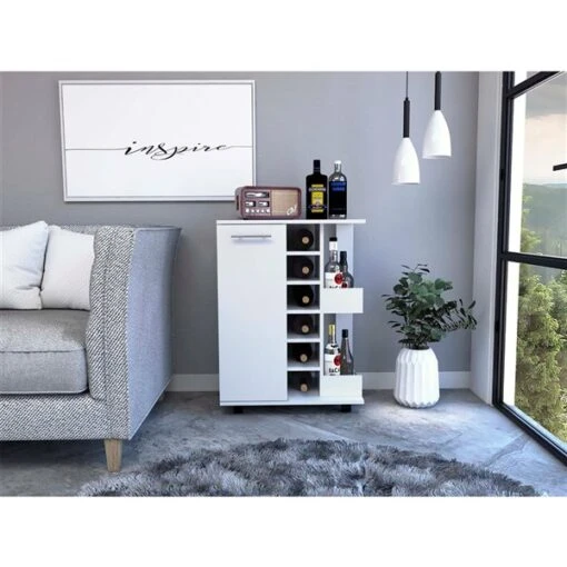 FM Furniture Tennessee White 6-Bottle Composite Wine Cabinet -Alliedbas Shop 331042080 AlternateImage1 l