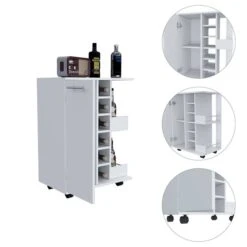 FM Furniture Tennessee White 6-Bottle Composite Wine Cabinet 7 FM Furniture Tennessee White 6-Bottle Composite Wine Cabinet -Alliedbas Shop 331042080 AlternateImage3 l