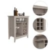 FM Furniture Future Light Grey 8-Bottle Composite Wine Cabinet