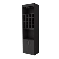 FM Furniture Kabul Kava Black Wengue 16-Bottle Composite Wine Cabinet -Alliedbas Shop 331042111 MainImage 001 l