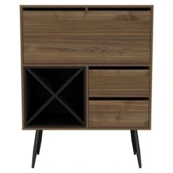 FM Furniture Orchid Mahogany/Black 4-Bottle Composite Wine Cabinet -Alliedbas Shop 331042118 AlternateImage2 l