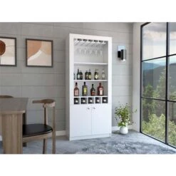 FM Furniture New York White 5-Bottle Composite Wine Cabinet -Alliedbas Shop 331042123 AlternateImage1 l